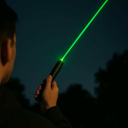 خط سبز لیزر سبز قوی در آسمان